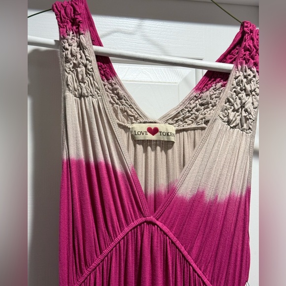 NWT Love Token fuchsia w/beige tie dye maxi- Small - Picture 2 of 4